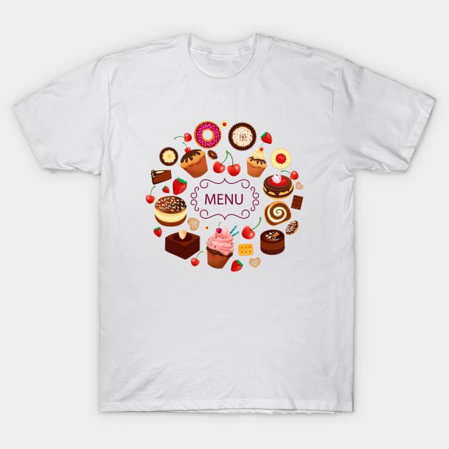 Dessert Menu T-Shirt by Mako Design 